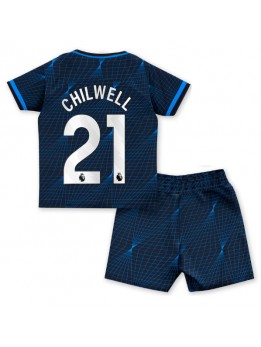 Chelsea Ben Chilwell #21 Replika Borta Kläder Barn 2023-24 Kortärmad (+ byxor)